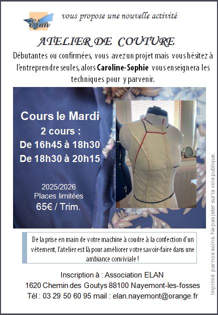Flyer cours Elan 2025-2026-2